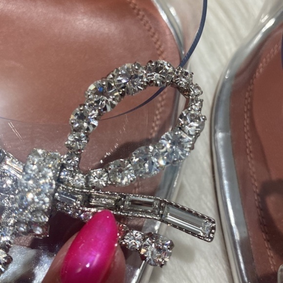 New Amina Muaddi Rosie glass pointed toe pump size 39.5EU - Picture 12 of 15